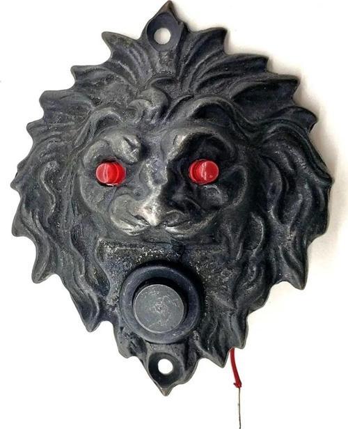 Antika Tarz Dekoratif Pirinç Kapı Zili - 100x78 Mm, Oksit, Led Işıklı