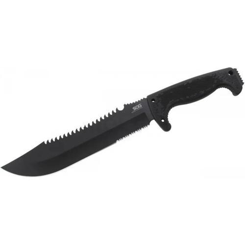 F03t Kamp Tırtıklı Testereli Outdoor Pala / Bıçak 39 Cm - Kauçuk Saplı