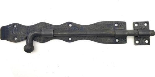 Antika Tarz Dekoratif Pirinç Dövme Kapı Sürgüsü - 25cm, Oksit