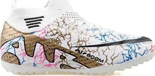 Çocuk Çim Zemin Kramponu FHS-BEYAZ-ALTIN-DESENLI Renkli