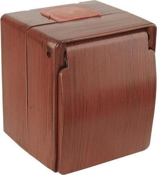 Nemliyer Kapaklı Priz Koyu Ceviz