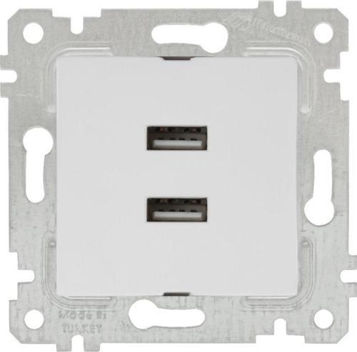 Rita İkili Usb Şarj Prizi Beyaz