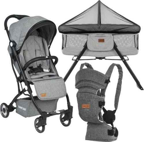 İnci 3 Lü Set Kabin Bebek Arabası Katlanır Beşik Kanguru