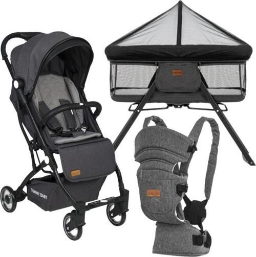 İnci 3 Lü Set Kabin Bebek Arabası Katlanır Beşik Kanguru