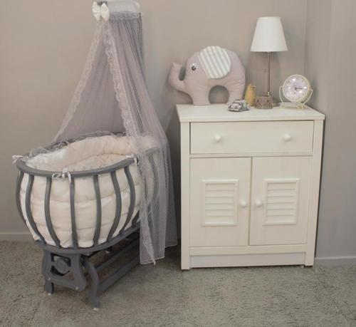 Sepet Beşik Ahşap Beşik Uyku Setli Doğal Ahşap Beşik bambu00