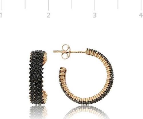 Gümüş Üç Sıralı Siyah Tamtur Küpe