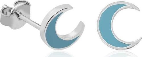 Gümüş Fosforlu Mavi Yıldız Küpe