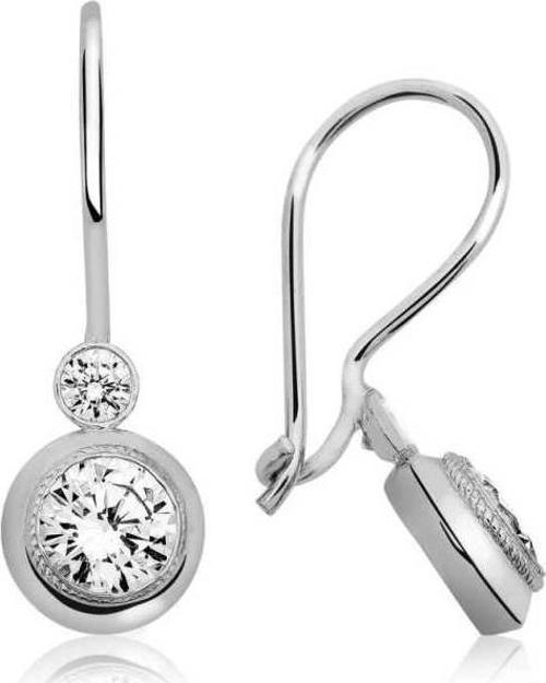 Gümüş Sallantılı Tek Taş Küpe