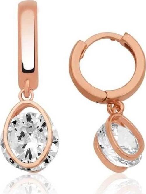 Gümüş Üç Boyutlu Oval Küpe