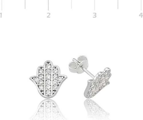 Gümüş Fatma Ana Eli Çivili Küpe