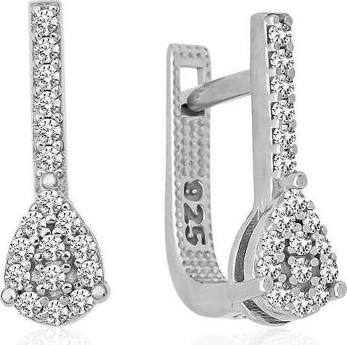 Gümüş Sallantılı Damla Taşlı Küpe