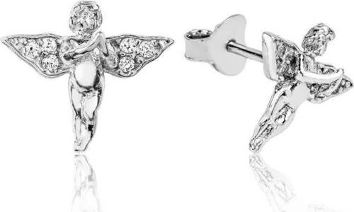 Gümüş Melek Çivili Küpe