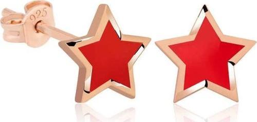 Gümüş Fosforlu Kırmızı Yıldız Küpe