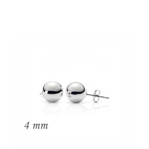 Gümüş Top Küpe - 4 Mm