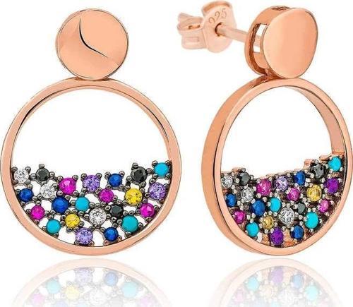 Gümüş Mix Taşlı Çiğ Damlası Bayan Küpe