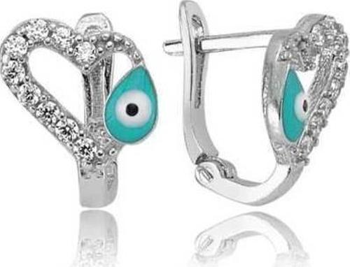 Gümüş Kalp Figürlü Çocuk Küpesi