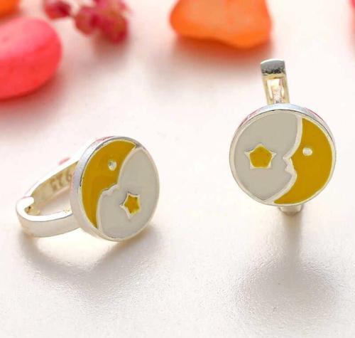 Gümüş Ay Yıldız Çocuk Küpesi