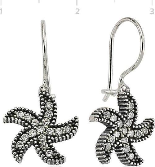 Gümüş Deniz Yıldızı Sallantılı Küpe