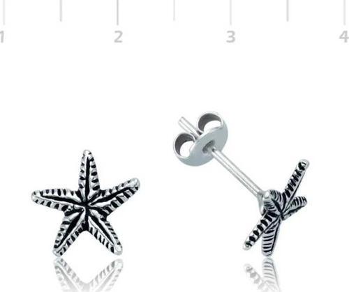 Gümüş Deniz Yıldızı Çivili Küpe