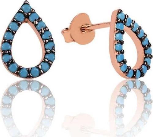 Gümüş Firuze Taşlı Aşk Damlası Küpe