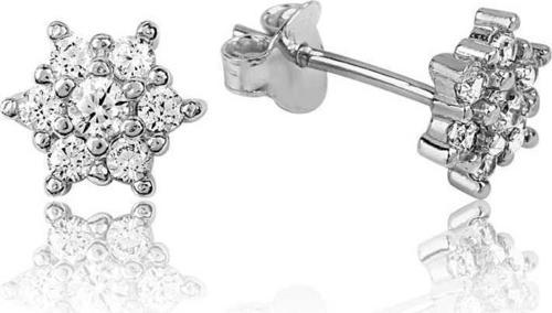 Gümüş Çiçek Çivili Küpe