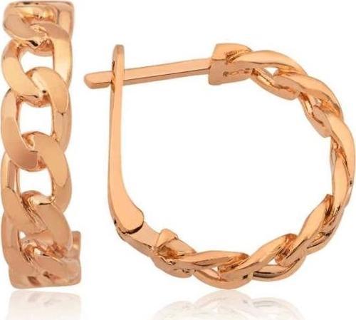 Gümüş Zincir Desenli Halka Küpe