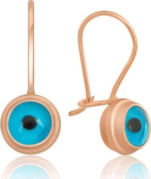 Gümüş Göz Sallantılı Rose Nazar Küpe