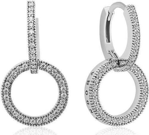 Gümüş İç İçe Geçmiş Halka Bayan Küpe