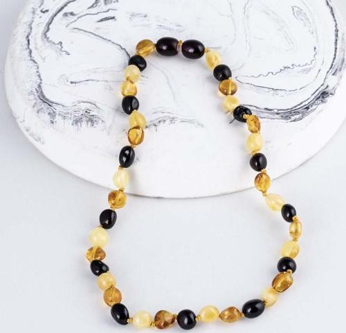 Çift Renk Orjinal Çocuk Kehribar Kolye