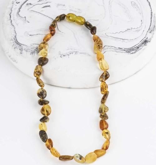 Desenli Orjinal Çocuk Kehribar Kolye