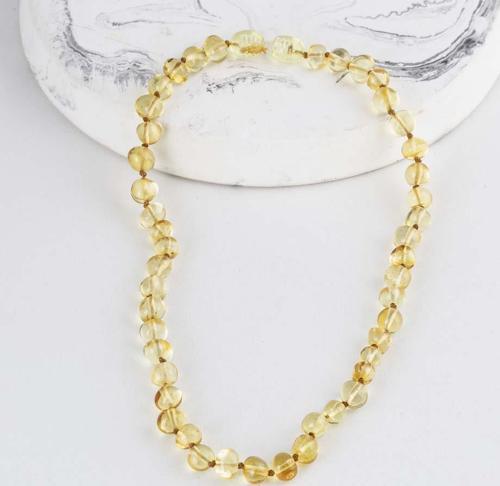 Yuvarlak Kesim Orjinal Çocuk Kehribar Kolye