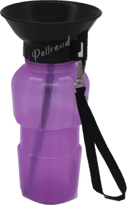 Pettrend 500Ml Köpek Seyahat Suluğu Su Şişesi (Mor)