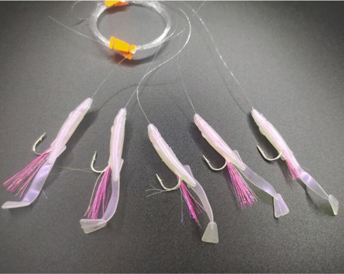 Silikon At Çek Takımı (2 ADET) Silikon Balıklı Çapari 5,5 Cm Şeffaf Pembe