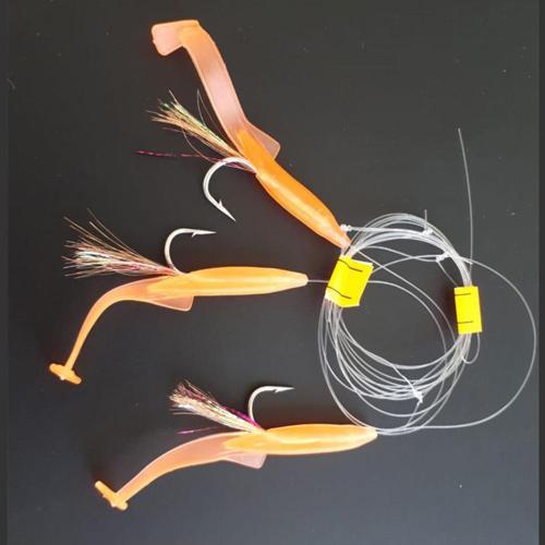 Silikon At Çek Takımı (2 ADET) V8 Silikon Balıklı Çapari 6,5 Cm Turuncu