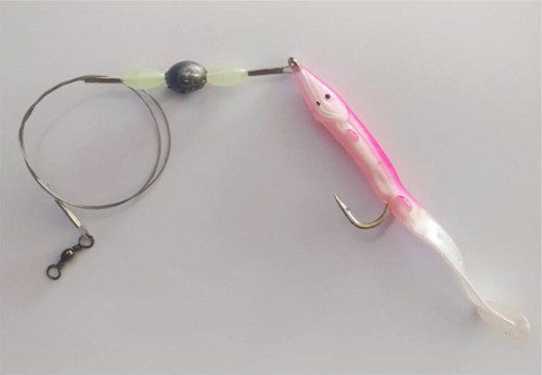 Levrek Lüfer Avcısı (3 ADET) Çelik Telli Silikon Balık Pembe 11 Cm
