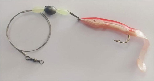 Levrek Lüfer Avcısı (3 ADET) Çelik Telli Silikon Balık Kırmızı 11 Cm