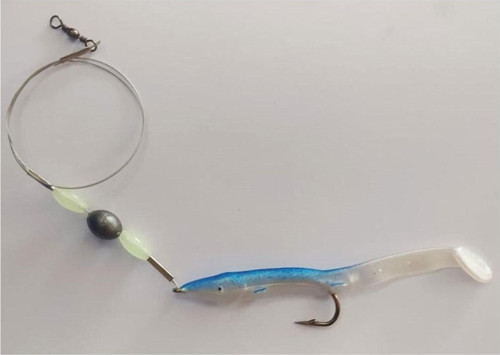 Levrek Lüfer Avcısı (3 ADET) Çelik Telli Silikon Balık Mavi 11 Cm