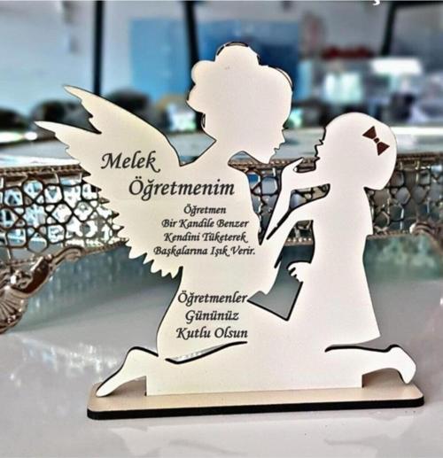 Melek Öğretmenim Hediye Plaket Melek Anne Çocuk Şeklinde Öğretmenler Günü Hediyesi