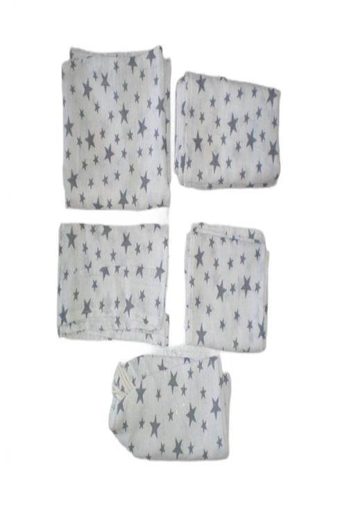 Bebek Müslin Set %100 Pamuk 7 Parça Battaniye Ağız Bez