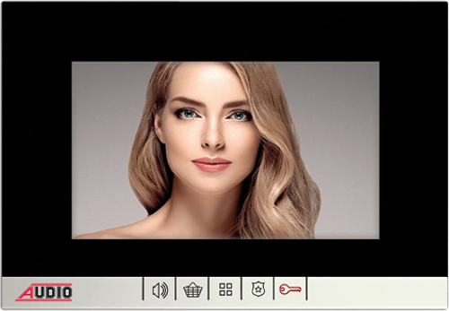 AUDIO 001464A (001191) Bus Plus 7"Görüntülü Diafon Mekanik Butonlu Handsfree Vi̇lla Set Si̇yah