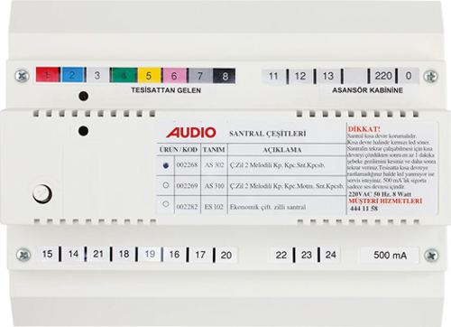 AUDIO 002268 Bus Plus As 302 Santral (Kapıcılı Çift Zilli 2 Melodili)– Beyaz Şase
