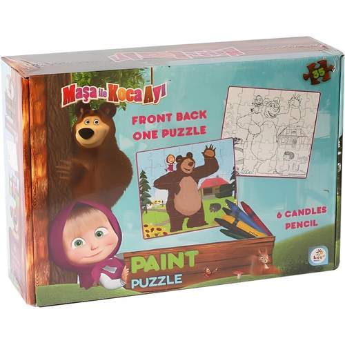 Maşa Koca Ayı Boyamalı Puzzle Kız Erkek Çocuk Oyuncak Eğitici Oyuncaklar