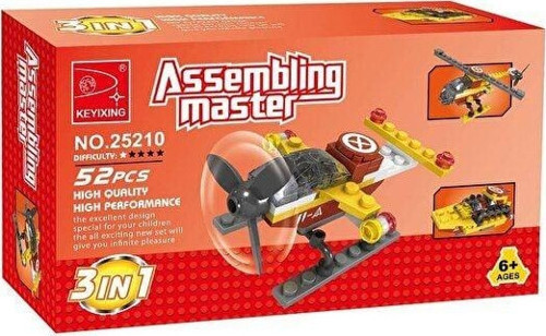 Eğlenceli Oyuncak Ausini Assembling Master 3 in 1 52 Parça Helikopterler Kız Erkek Çocuk Eğitici E