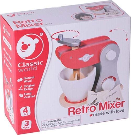 Öğretici Oyuncak Classic World Ahşap Nostaljik Kırmızı Mikser Kız Erkek Çocuk Eğitici Eğitici Oyu
