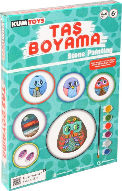 Öğretici Oyuncak 5307 Kumtoys Taş Boyama - Stone Painting / +6 yaş Kız Erkek Çocuk Eğitici Eğitic