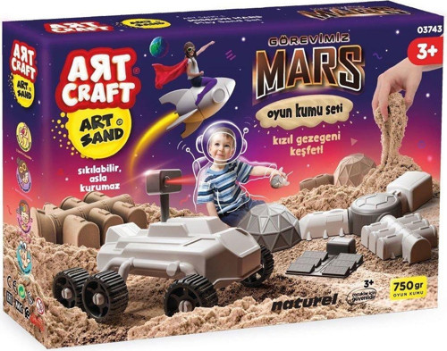 Eğitici Oyuncak 03743 Art Craft Görevimiz Mars Kinetik Kum Oyun Seti 750 gr. Kız Erkek Çocuk Eğitici Öğretici Oyunca