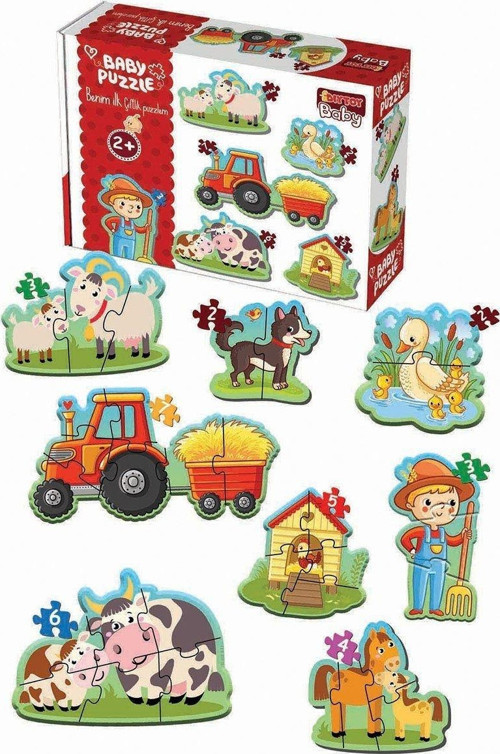 Eğitici Oyuncak 1734 Dıytoy, Baby Puzzle- İlk Çiftlik Puzzle Kız Erkek Çocuk Eğitici Eğitici Oyu