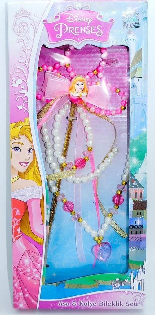 Eğlenceli Oyuncak Disney Aurora Asa - Kolye - Bileklik Seti Kız Erkek Çocuk Eğitici Eğitici Oyunca