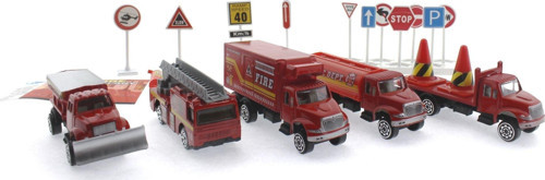 Kız Erkek Çocuk Oyuncak Die Cast Metal 20 Parça İtfaiye Seti - Tankerli Kız Erkek Çocuk Eğitici Eğitici