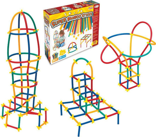 Kız Erkek Çocuk Oyuncak 03462 Dede, Süper Bambu Çubuklar - 300 Parça / +3 yaş Kız Erkek Çocuk Eğitici Eğ